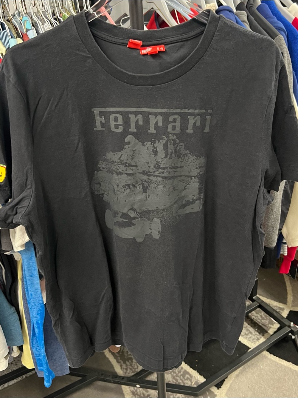 Puma Scuderia Ferrari Racing Sport Lifestyle T-Shirt Mens XL Black Graphic